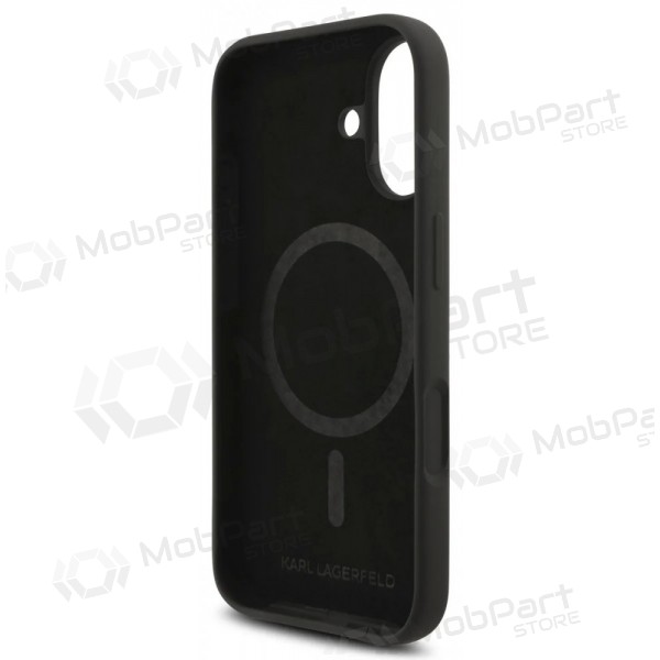 Apple iPhone 17 hoesje - Karl Lagerfeld Liquid Silicone Karl and Choupette MagSafe (zwart)
