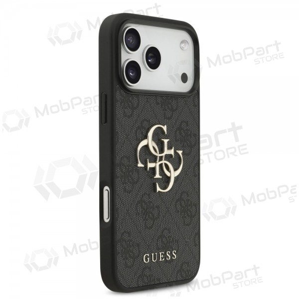 Apple iPhone 17 Pro Max hoesje - Guess PU 4G Metal Logo (grijs)