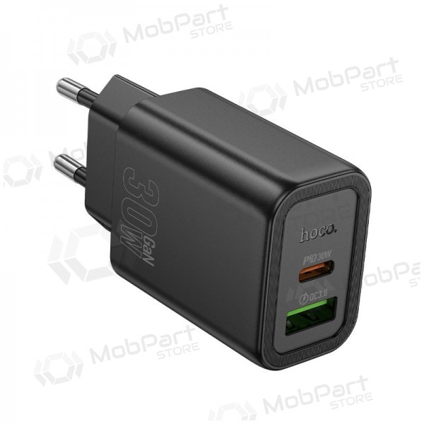 Telefoonoplader Hoco N63 30 W GaN USB-C + USB-A zwart