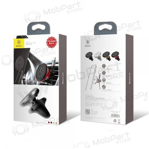 Telefono laikiklis Baseus Magnetic Air Vent With Cable Clip zwart SUGX020001