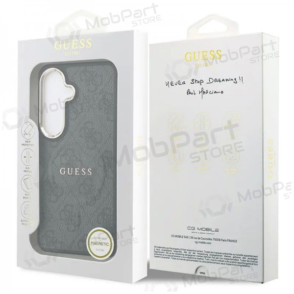 Samsung Galaxy S26 hoesje - Guess PU Leather 4G Gold Frame Magnetic (zwart)