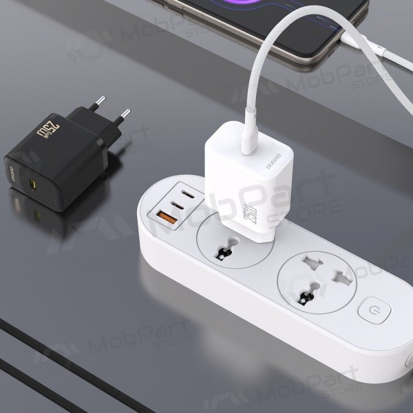 Oplader Dudao A27C GaN 25W USB-C + USB-C naar USB-C kabel 1.0m wit