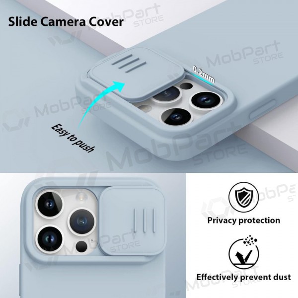 Apple iPhone 15 Pro Max hoesje „Nillkin Silicone“ (grijs)