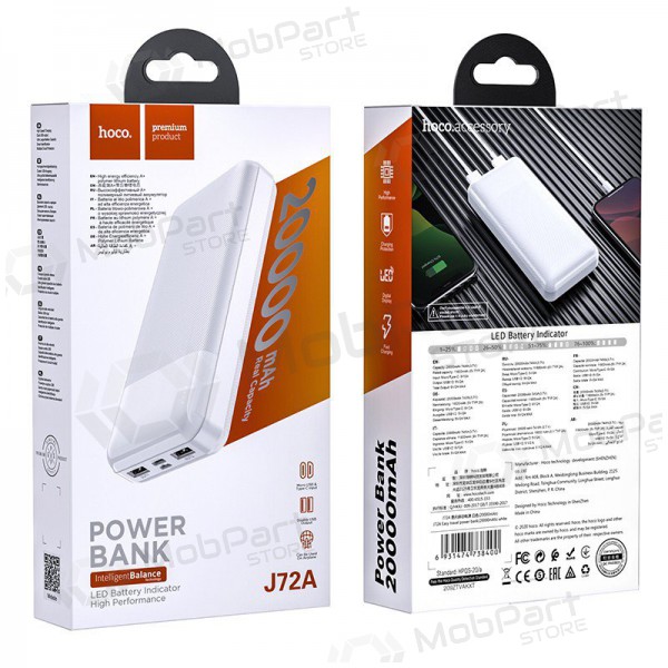 Externe batterij Power Bank Hoco J72A 20000mAh Wit