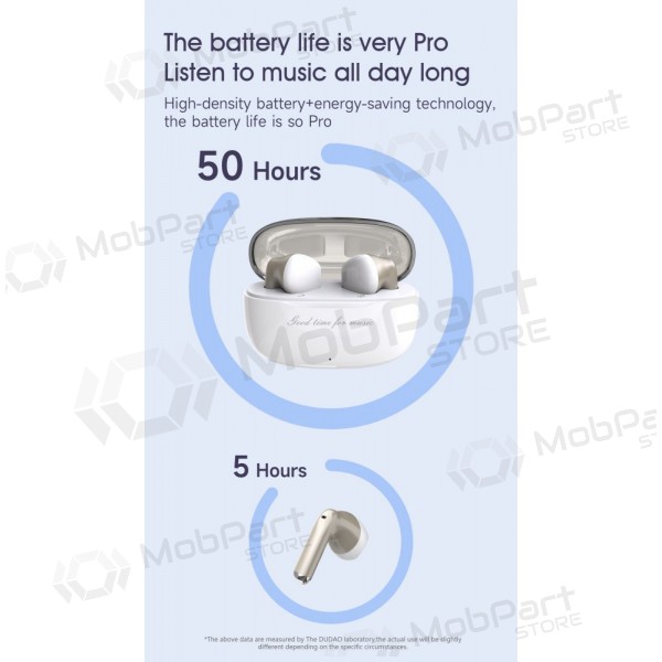 Draadloze oordopjes met microfoon Dudao U8 Bluetooth wit