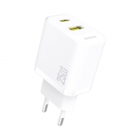 Telefoonoplader Dudao A26T 25 W GaN USB-C + USB-A wit