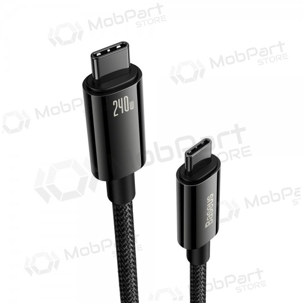 USB-C kabel Baseus Tungsten CAWJ040001 USB-C naar USB-C 1 m 240 W zwart.
