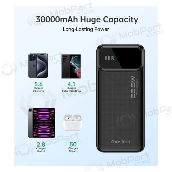 Externe batterij Power Bank Choetech B730 22.5W 30000mAh zwart