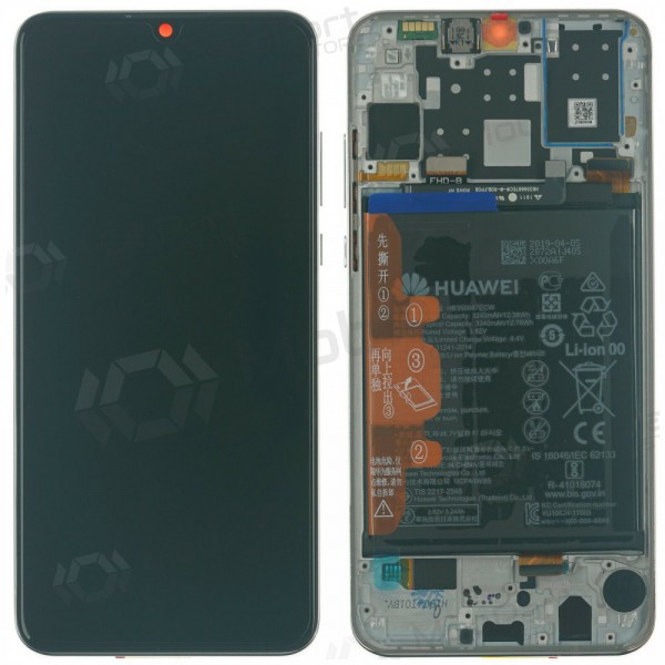 Huawei P30 Lite 48MP scherm (wit) (met een frame en batterij) (service pack) (origineel)