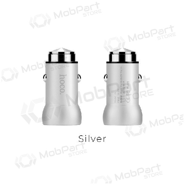 Autolader HOCO Z4 QuickCharge (5V 2.1A) (zilverachtig)