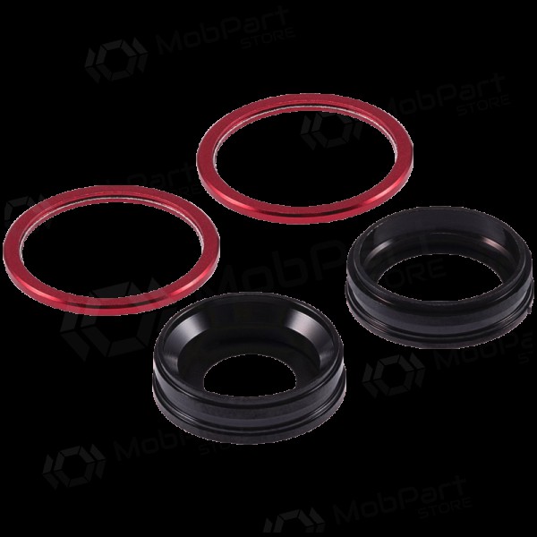 Apple iPhone 11 camera glas (2stuks) (rood) (met een frame)