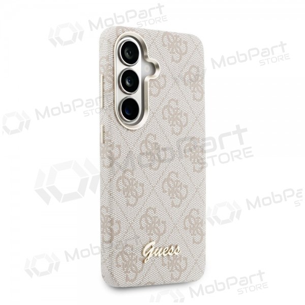 Samsung Galaxy S26 hoesje - Guess PU 4G Script Metal Logo Magnetic (roze)