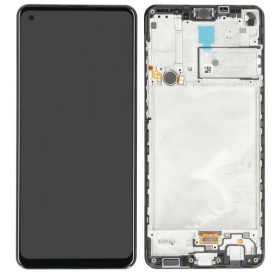 Ekranas Samsung A217F A21s su lietimui jautriu stikliuku en rėmeliu Black origineel