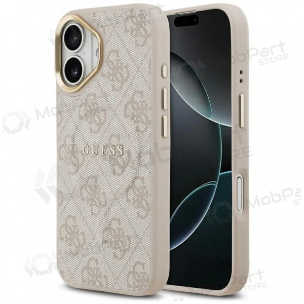 Apple iPhone 17 hoesje - Guess PU Leather 4G Gold Frame MagSafe (roze)