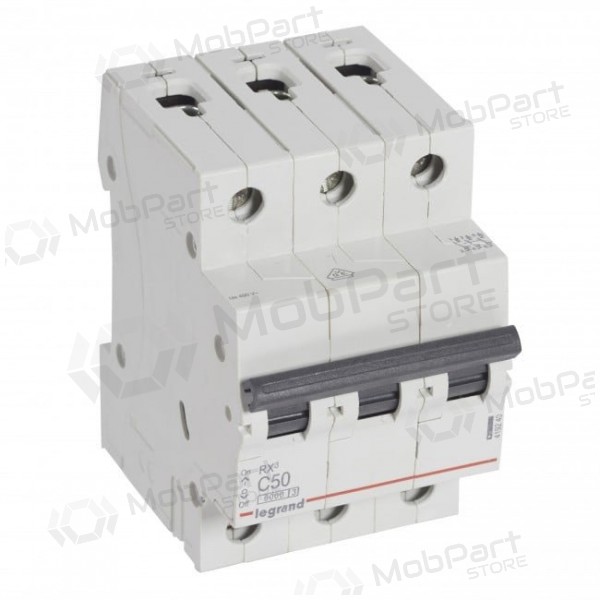 Automatinis jungiklis MCB RX3 Legrand 419240 (50A, 3P, 230V, 6kA)