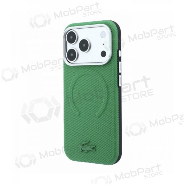 Apple iPhone 18 Pro Max hoesje - Lacoste PVC Petit Pique Semi Wrap Embossed MagSafe (groen)