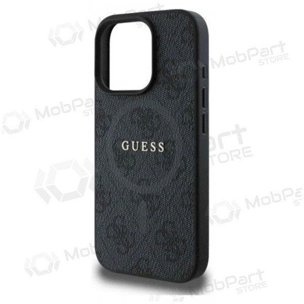Apple iPhone 16 Pro Max hoesje - Guess PU Leather 4G Colored Ring MagSafe (zwart)