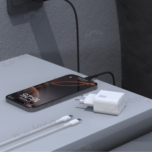 Oplader Dudao A27C GaN 25W USB-C + USB-C naar USB-C kabel 1.0m zwart
