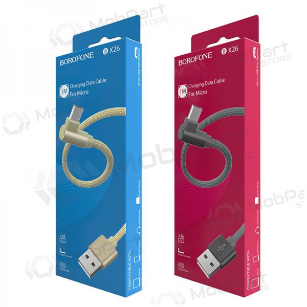 USB kabel Borofone BX26 microUSB 1.0m (grijs)