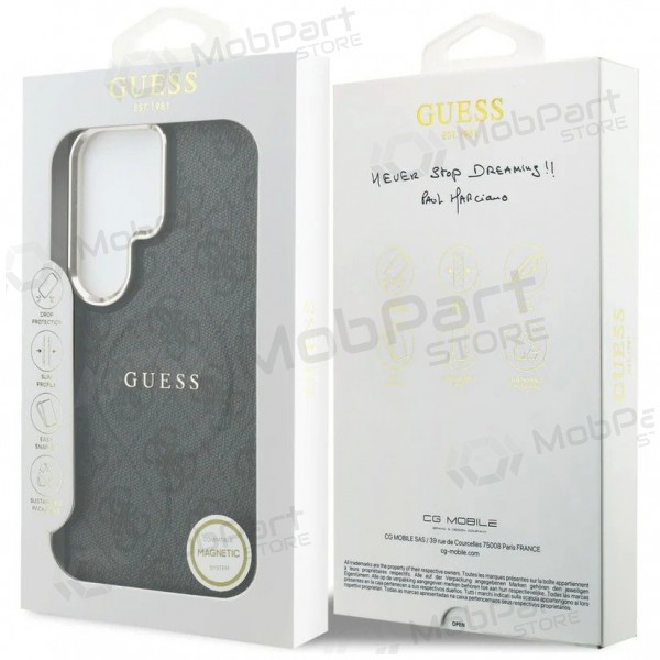 Samsung Galaxy S26 Ultra hoesje - Guess PU Leather 4G Gold Frame Magnetic (zwart)