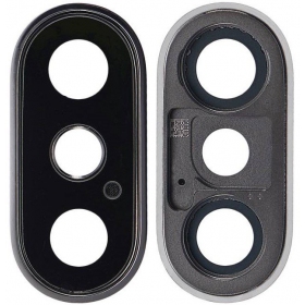 Apple iPhone XS / XS Max camera glas (zilverachtig) (met een frame)