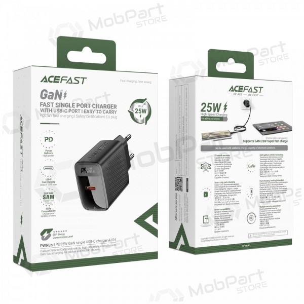 Telefoonoplader Acefast A104 25 W GaN USB-C zwart