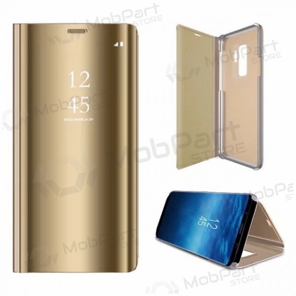 Apple iPhone XS Max hoesje - Clear View Stand Cover (goud)