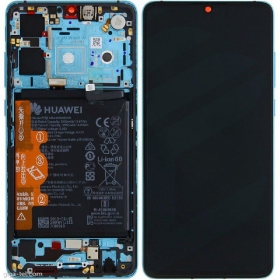 Huawei P30 (new version 2021) scherm (Aurora) (met een frame en batterij) (service pack) (origineel)