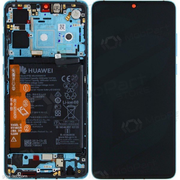 Huawei P30 (new version 2021) scherm (Aurora) (met een frame en batterij) (service pack) (origineel)