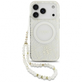 Apple iPhone 18 Pro hoesje - Guess IML Flowers Allover Strap MagSafe