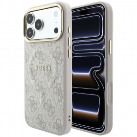Apple iPhone 18 Pro Max hoesje - Guess PU Leather 4G Gold Frame Embossed MagSafe