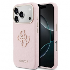 Apple iPhone 17 Pro Max hoesje - Guess PU Grained 4G Resin Metal Logo