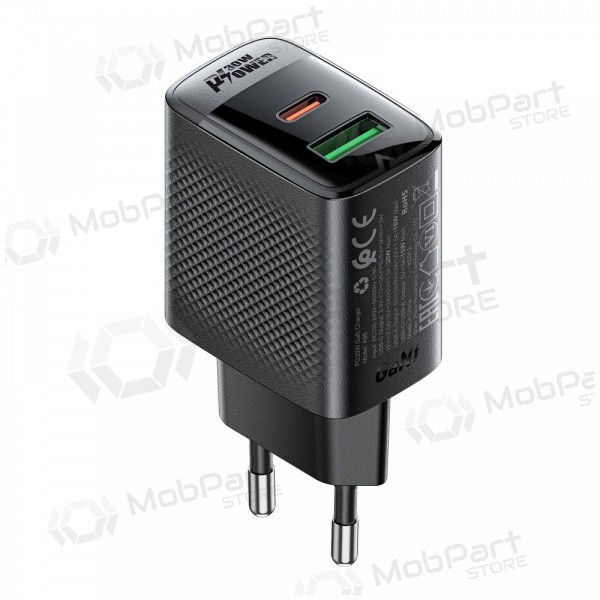 Lader Acefast A98 30W GaN USB-C/USB-A zwart
