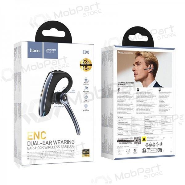 Bluetooth handsfree Hoco E90 ENC USB-C zwart