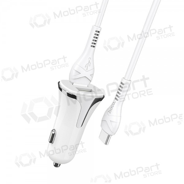 Lader automobilinis Hoco Z31 Quick Charge 3.0 (3.4A) x 2 USB + Type-C (wit)