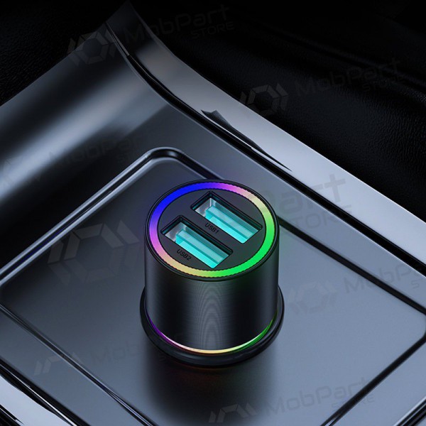 Lader automobilinis Joyroom JR-CL10 LED 2xUSB 24W (zwart)