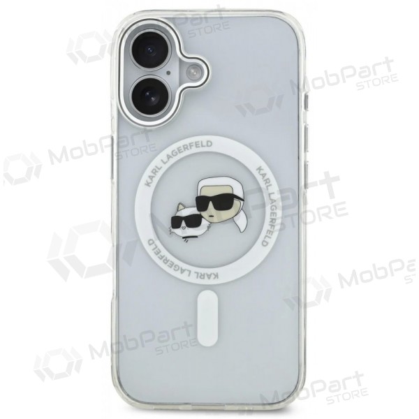 Apple iPhone 17 hoesje - Karl Lagerfeld IML K&CH Heads Metal Frame MagSafe (transparant)