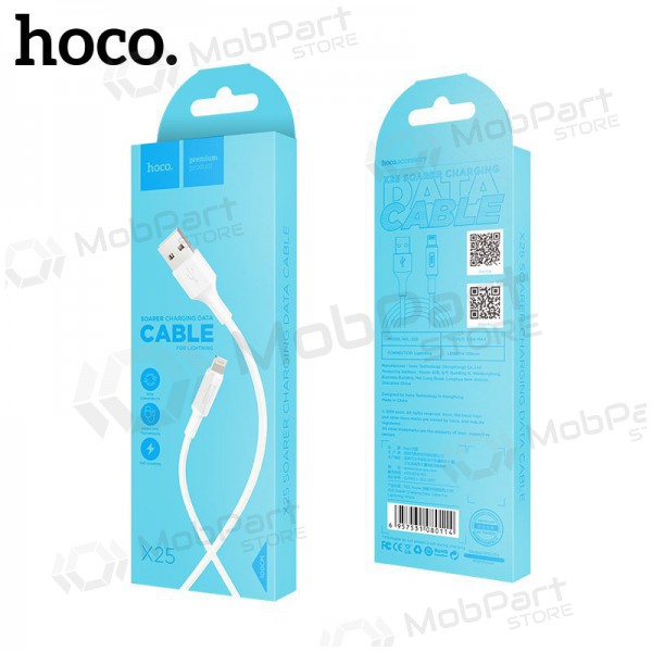 USB kabel HOCO X25 lightning 1.0m (wit)