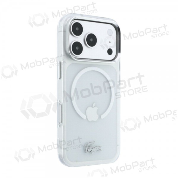 Apple iPhone 18 Pro Max hoesje - Lacoste IML Frosted Petit Pique Metal Logo MagSafe (transparant)