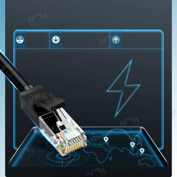 Kabel Ugreen RJ45 Cat 6 UTP 1000Mbps 1.0m (zwart)