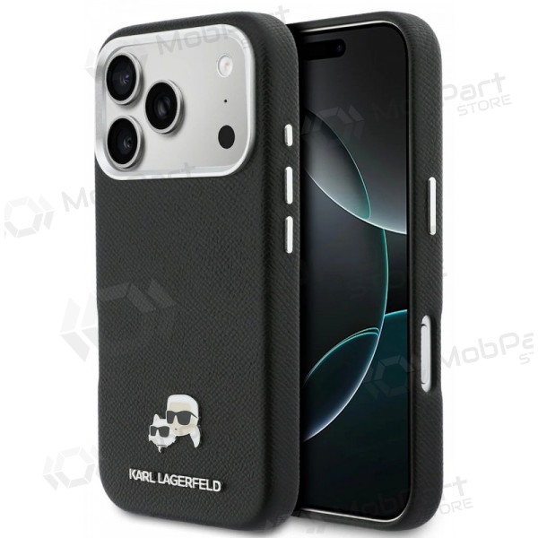 Apple iPhone 17 Pro hoesje - Karl Lagerfeld PU Karl and Choupette Heads Pins MagSafe (zwart)