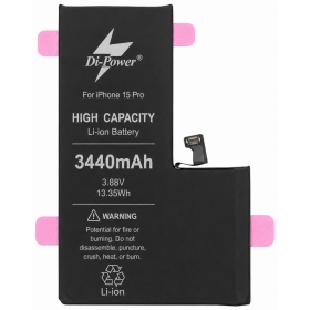 Apple iPhone 15 Pro batterij, accu Di-Power 3440 mAh (verhoogde capaciteit)