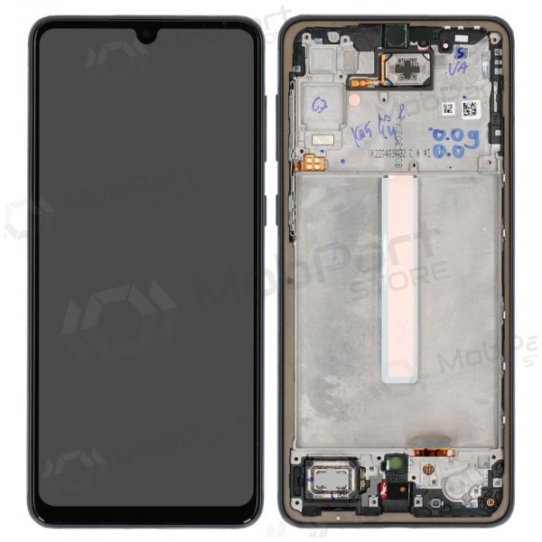 Ekranas Samsung A336 A33 5G 2022 su lietimui jautriu stikliuku en rėmeliu Black OLED (real size)