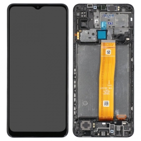 Samsung Galaxy M12 scherm (zwart) (met een frame) (origineel)