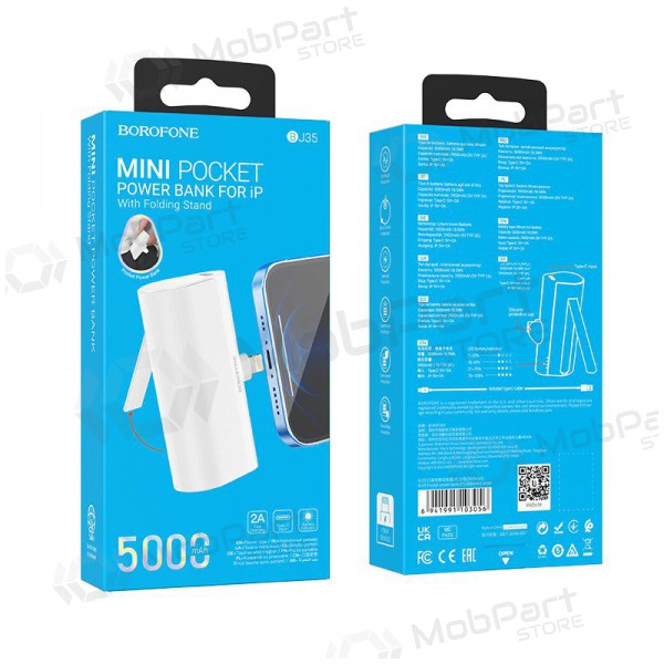 Externe batterij Power Bank Borofone BJ35 Lightning 5000mAh Wit