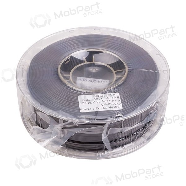 3D spausdinimo plastikas PETG, 1.75mm, 1kg, zwart