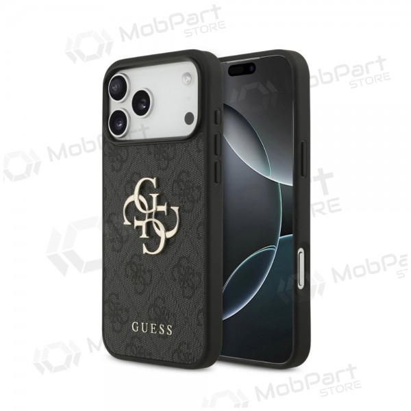 Apple iPhone 18 Pro Max hoesje - Guess PU 4G Metal Logo (grijs)