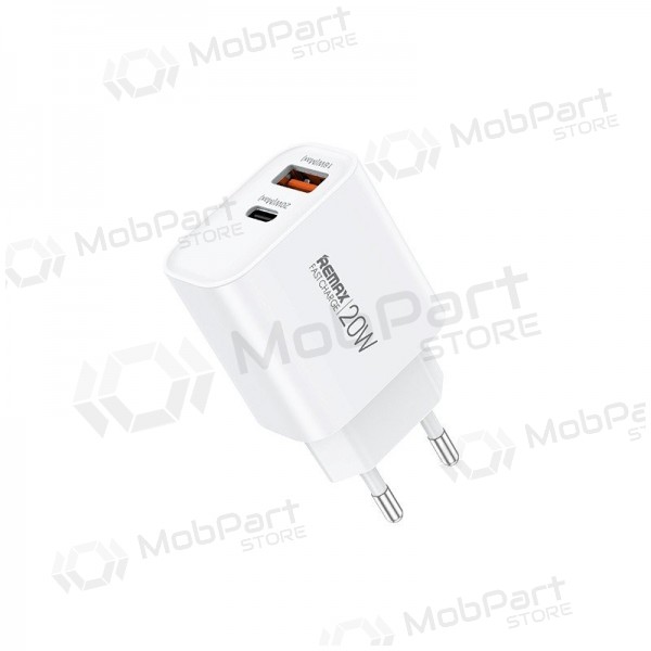 Telefoonoplader Remax RP-U120 20 W USB-C + USB-A wit