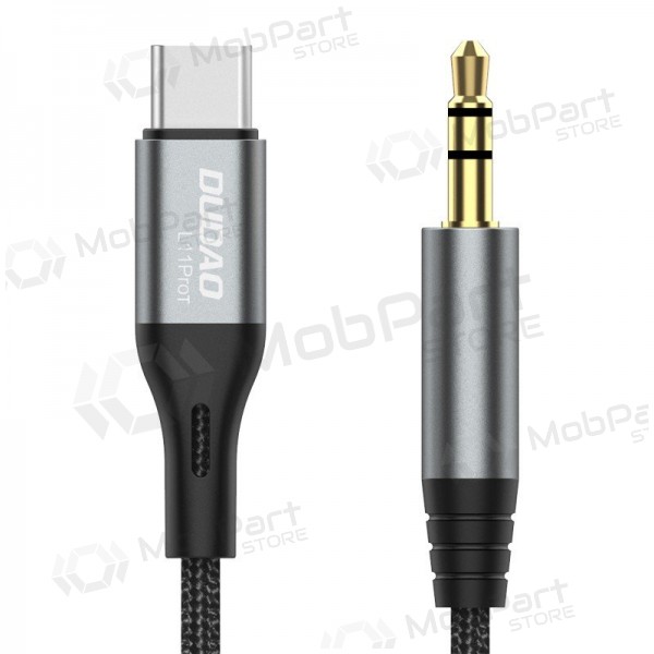Audiokabel Dudao L11ProT USB-C naar 3,5 mm 1 m zwart