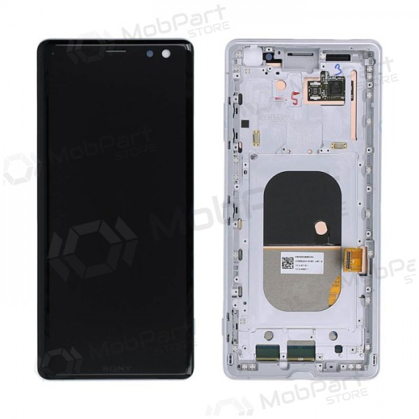 Sony Xperia XZ3 H8416 / H9436 scherm (wit) (met een frame) (gebruikt grade A, origineel)